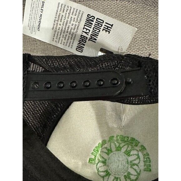 Smiley Originals Baseball Black White Green Help Peopl Smile Mesh Foam Snapback - Picture 7 of 7
